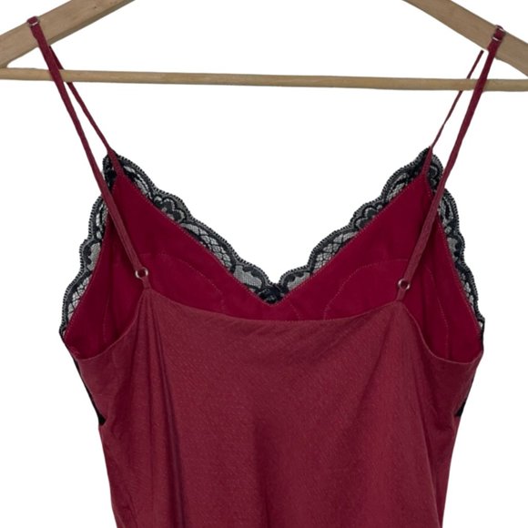 BOBSTORE | Red Spaghetti Strap Camisole with Black Lace Trim | Size PS - Picture 4 of 11